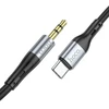 Cable AUX Jack 3,5 mm to USB C Hoco 1 m UPA22 juodas