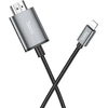Kabelis Hoco UA27 Lightning to HDMI 2.0m pilkas