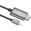 Kabelis Hoco UA27 Lightning to HDMI 2.0m pilkas