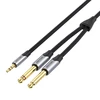 Vention Kabelio mini lizdas nuo 3.5 mm iki 2 x 6.5 mm lizdas Ventiliacija BARHG 1.5 m (pilka)