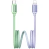 Kabelis USAMS Bicolor Series SJ757 PD 30W USB-C/Lightning 1.2m žalios spalvos ir violetinės spalvos