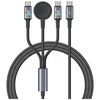Kabelis USAMS Huan Series SJ754 72W USB-C į USB-C + USB-C + belaidis įkroviklis į laikrodžiui tarnish
