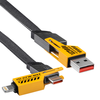 AKYGA Cable USB AK-USB-57 USB A m + USB type C m / USB type C m + Lightning m ver.2.0 65W 1m