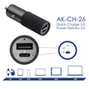 Įkroviklis Akyga Įkroviklis samochodowa USB AK-CH-26 USB-A + USB-C PD 5-20V / max. 5A 100W Quick Charge 3.0 GaN