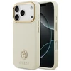 Dėklas Guess Grained Strass Logo MagSafe skirtas Apple iPhone 17 Pro beige
