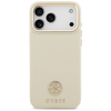 Dėklas Guess Grained Strass Logo MagSafe skirtas Apple iPhone 17 Pro Max beige