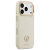 Dėklas Guess Grained Strass Logo MagSafe skirtas Apple iPhone 17 Pro beige