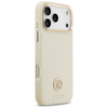 Dėklas Guess Grained Strass Logo MagSafe skirtas Apple iPhone 17 Pro Max beige