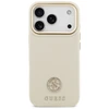Dėklas Guess Grained Strass Logo MagSafe skirtas Apple iPhone 17 Pro beige