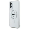 Dėklas Karl Lagerfeld Button Choupette Head Printed Logo MagSafe skirtas Samsung Galaxy S25 Edge baltos spalvos