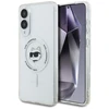 Dėklas Karl Lagerfeld Button Choupette Head Printed Logo MagSafe skirtas Samsung Galaxy S25 Edge baltos spalvos