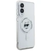 Dėklas Karl Lagerfeld Button Choupette Head Printed Logo MagSafe skirtas Samsung Galaxy S25 Edge baltos spalvos