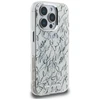 Dėklas Karl Lagerfeld IML Karl Script Pattern MagSafe skirtas Apple iPhone 16 Pro Max baltos spalvos