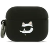 Karl Lagerfeld 3D Logo NFT Choupette Head Silicone dėklas skirtas AirPods Pro 3 juodos spalvos