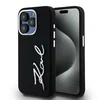 Dėklas Karl Lagerfeld Silicone Metal Script Logo iPhone 15 Pro Max Case - Juodas