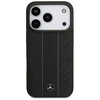 Dėklas Mercedes Leather Laurel Leaves Stripes MagSafe skirtas Apple iPhone 17 Pro juodos spalvos