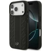 Dėklas Mercedes Leather Laurel Leaves Stripes MagSafe skirtas Apple iPhone 17 Pro juodos spalvos