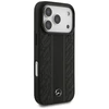 Dėklas Mercedes Leather Laurel Leaves Stripes MagSafe skirtas Apple iPhone 17 Pro juodos spalvos