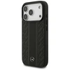 Dėklas Mercedes Leather Laurel Leaves Stripes MagSafe skirtas Apple iPhone 17 Pro juodos spalvos