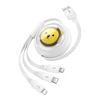 Baseus Įkrovimo kabelis 3in1 USB - USB-C USB-M Lightning 3.5A 1.1m - baltas