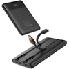 Nešiojamoji baterija Charmast W1202 PD3.0 3A 22,5W 10000 mAh su integruotais laidais USB C / Lightning juodas