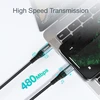 Choetech IP0041 USB-C / Lightning MFi 480Mb/s 3A 2 m kabelis – juodos spalvos