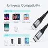 Choetech IP0041 USB-C / Lightning MFi 480Mb/s 3A 2 m kabelis – juodos spalvos