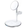Belaidis įkroviklis CHOETECH, 15W, 3in1, magnetinis, baltas su stovu