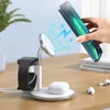 Belaidis įkroviklis CHOETECH, 15W, 3in1, magnetinis, baltas su stovu