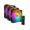 Procesoriaus Aušintuvų Rinkinys - Cooler Master Mobius 120P ARGB 3 Vnt. Juodas