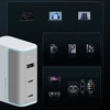 Cuktech AD1003EU 100W GaN 2x USB-C + USB-A Wall Charger with Cable - Baltas