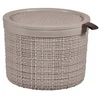Curver Basket with lid Jute round 2L Ø17x13cm beige