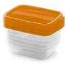 Curver Food container set rectangular 5x0.5L Vedo transparent oranžinis