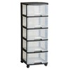 Komoda CURVER REGAL, 5 stalčių, juoda/skaidri, h100 x 39 x 37 cm