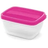 Curver Rectangular food container set 2x1.3L Vedo transparent pink