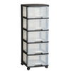 Komoda CURVER REGAL, 5 stalčių, juoda/skaidri, h100 x 39 x 37 cm