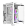 Darkflash Darflash FT350 kompiuterio dėklas + 5 aRGB ventiliatoriai (balti)