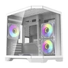 Darkflash Darflash FT350 kompiuterio dėklas + 5 aRGB ventiliatoriai (balti)