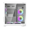 Darkflash Darflash FT350 kompiuterio dėklas + 5 aRGB ventiliatoriai (balti)