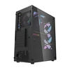 Darkflash DK352 Plus kompiuterio korpusas + 4 ventiliatoriai juodos spalvos