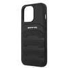 Mercedes Benz Apple iPhone 14 Pro Max Mercedes AMG odinis dėklas Debossed Lines (AMHCP14XGSEBK) juodos spalvos
