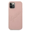 GUESS GUHCP12LRSAVSRG KIETUS DĖKLAS SAFFIANO VINTAGE IPHONE 12 PRO MAX Rožinis
