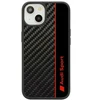Audi Carbon Fiber Stripe iPhone 14 | 15 | 13 6,1 colio juodas|juodas kietas dėklas AUS-TPUPCIP14-R8|D1-BK