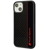 Audi Carbon Fiber Stripe iPhone 14 | 15 | 13 6,1 colio juodas|juodas kietas dėklas AUS-TPUPCIP14-R8|D1-BK