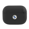 Dėklas BMW Genuine Leather Sidabrinis Logo AirPods Pro Case - Juodas