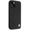 BMW telefono dėklas iPhone 14 6,1 BMHCP14S22RQDK juodas hard telefono dėklas Leather Quilted