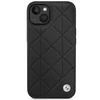 BMW telefono dėklas iPhone 14 6,1 BMHCP14S22RQDK juodas hard telefono dėklas Leather Quilted