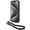 Apple iPhone 15 Pro BMW dėklas Signature odinis Wordmark Cord (BMHCP15L23RMRLK) juodos spalvos