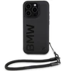 Apple iPhone 15 Pro BMW dėklas Signature odinis Wordmark Cord (BMHCP15L23RMRLK) juodos spalvos
