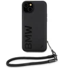 Apple iPhone 13 / 14 / 15 BMW dėklas Signature odinis Wordmark Cord (BMHCP15S23RMRLK) juodos spalvos
